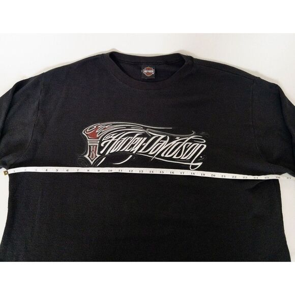 Vintage y2k Harley Davidson Waffle Shirt Thermal Mens XL Benjys Harley Davidson - Picture 6 of 9